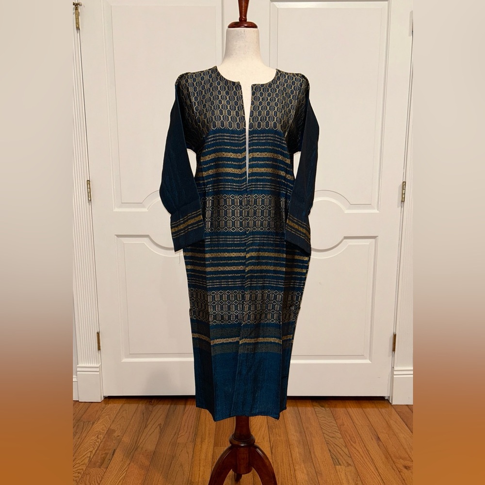 Hand loom vintage long blazer made in Oaxaca mex.